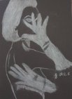 #woman on A4 paper #whitepencil on #blackbackground