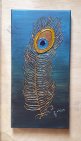 Peacock feather on canvas 40x20cm #acrylic #epoxyresin