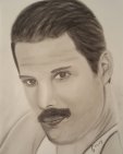 Freddie Mercury (Queen - crayons et pastel - A4)