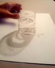 Verre illusion 3D - crayons