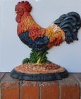 restauration : coq en fonte (acrylique)