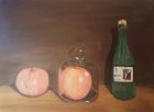Pommes et cidre (acrylique - huile) 8F