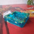 blue ashtray in epoxy resin