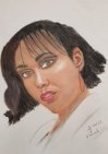 #portrait of Sarah (modèle - #panpastel, #pencilcolor)